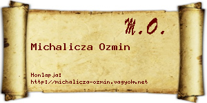 Michalicza Ozmin névjegykártya
